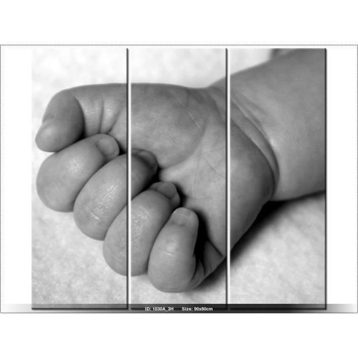 90 X 80cm Main De Bebe Noir Et Blanc Tableau Multi Panneaux Moderne Deco New Design Cdiscount Maison
