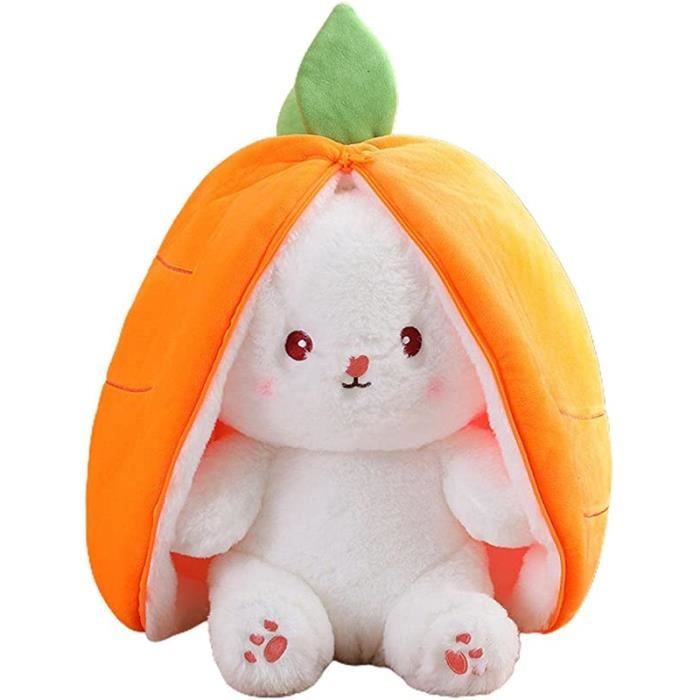 Lapins à cache-cache dans une pochette carotte fraise Cadeau de lapin de Pâques dézippez la poupée lapin jouet - Lapin Carotte