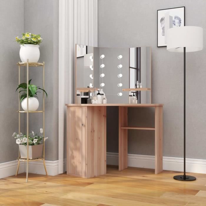 Coiffeuse table de maquillage - JOLI dangle avec LED Chêne 111x54x141 5 cm TOP9332