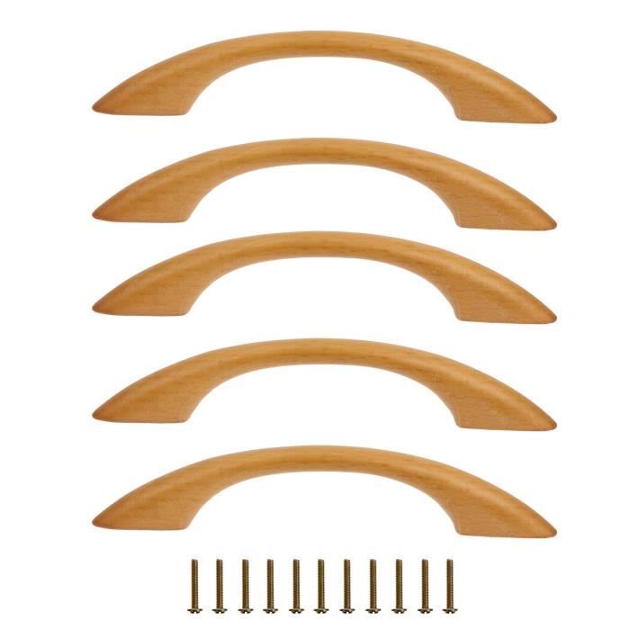 FVQL Lot De 4 Boutons D'armoire Noirs Avec Vis, Poignées De Tiroir