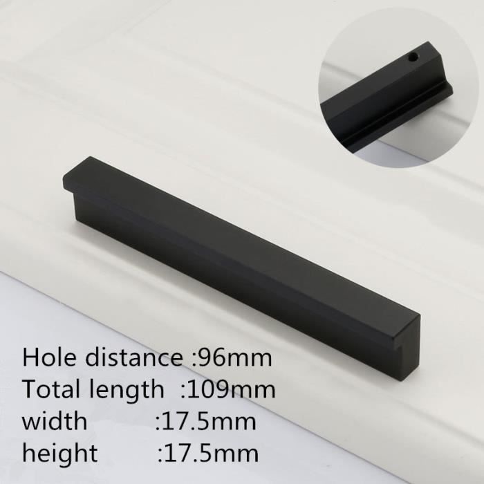 10 Pièces Poignées Noir Mat Poignées De Meubles Poignées De Placard