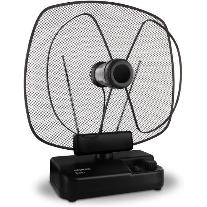 Antenne TV Intérieure TNT HD 2026 Puissante,Base Magnétique Forte Réception 360° 450KM, Amplificateur Gain Élevé, Compatible 4K 1080P Toutes TV