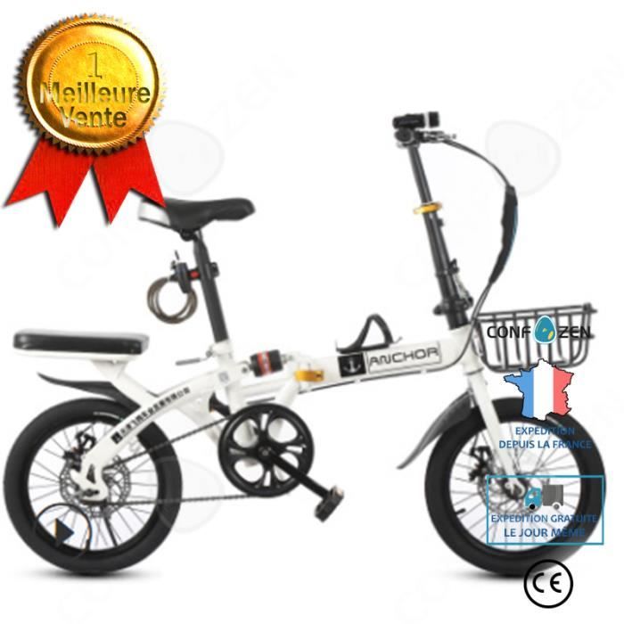 CONFO Vélo pliant 16 pouces étudiant adulte mâle et femelle lumière à vitesse variable mini vélo portable