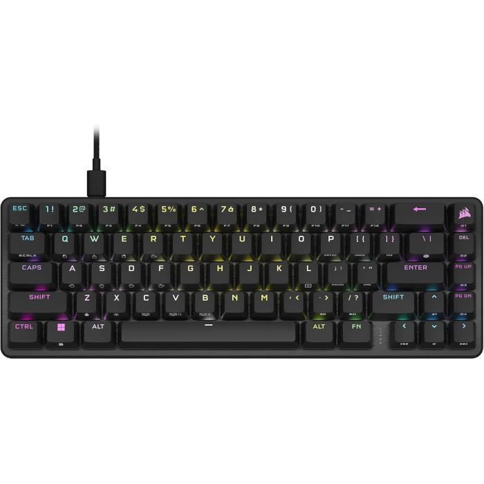Clavier de Jeu – CORSAIR – K65 Pro Mini RGB – Switches OPX – PBT Double-Shot – QWERTY