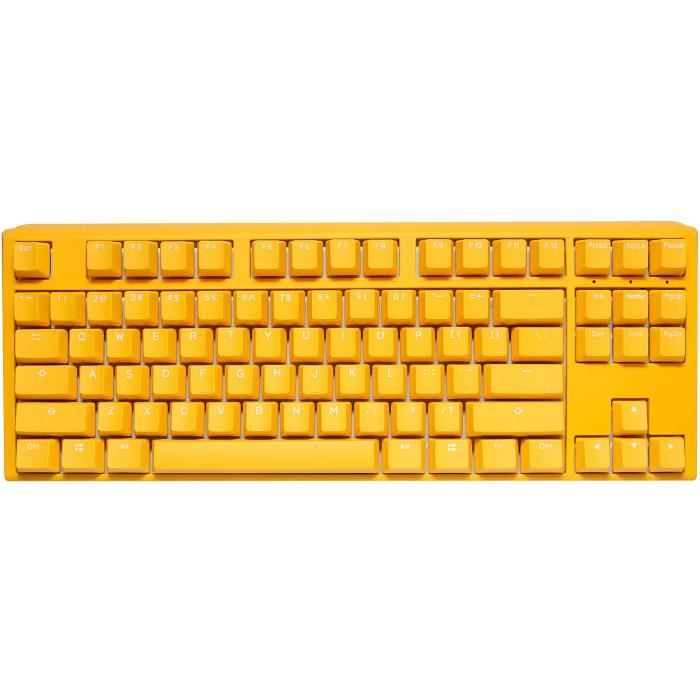 Clavier mécanique Ducky Channel One 3 TKL – Jaune – Cherry MX Silent Red – Rétroéclairé RGB – AZERTY
