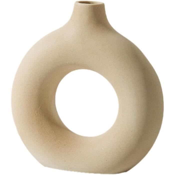 Vase en Céramique Cylindrique Charley 20cm Beige