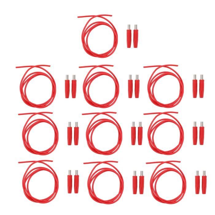 Câbles De Test Banane Rouge Et Noir – 2 Pièces 4mm – Longueur ~103 Cm – Pour Multimètre, Haut-parleur, Labo