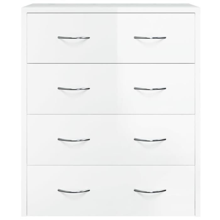 Buffet ESTINK 4 tiroirs 60x305x71 cm Blanc brillant