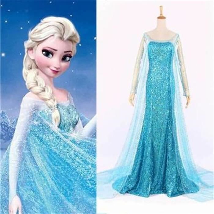 Robe femmes Déguisement adulte Costume élégante Cosplay princesse reine des  neiges elsa cadeau magnifique Taille XXL - Cdiscount Jeux - Jouets