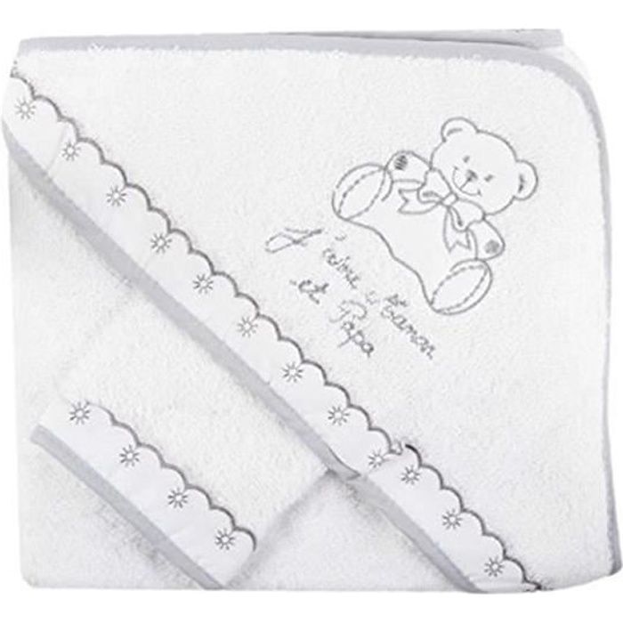 Coffret naissance fille 5 pièces 100% coton j'aime Maman Papa