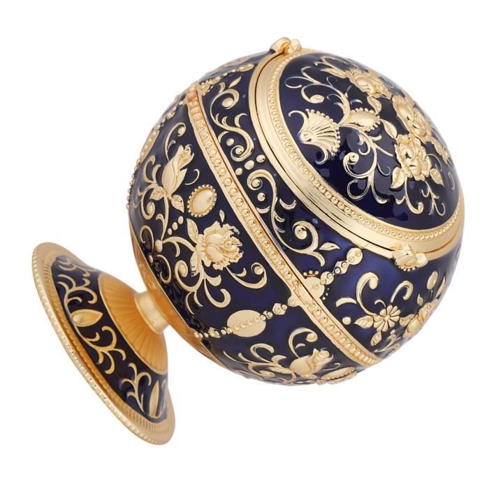 Cendrier Artisanal Boule En Métal - Design Unique Château - Finition Bronze/argent - Décoration Bureau/cadeau