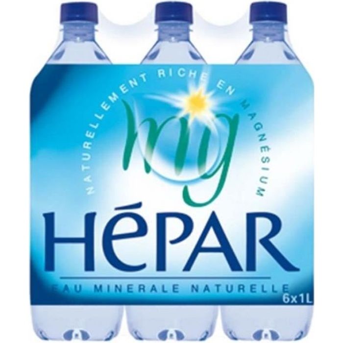 HEPAR Eau minérale naturelle 6 x 1 L Cdiscount Au quotidien