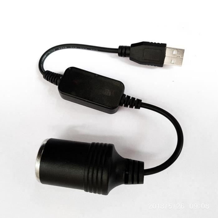 Adaptateur de Câble de Prise D'allume-cigare, 5V USB C Mâle vers