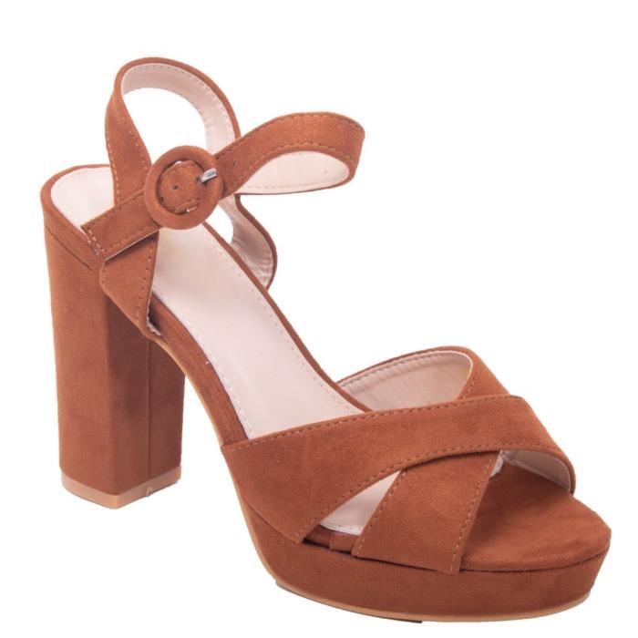 sandales homme plateforme camel