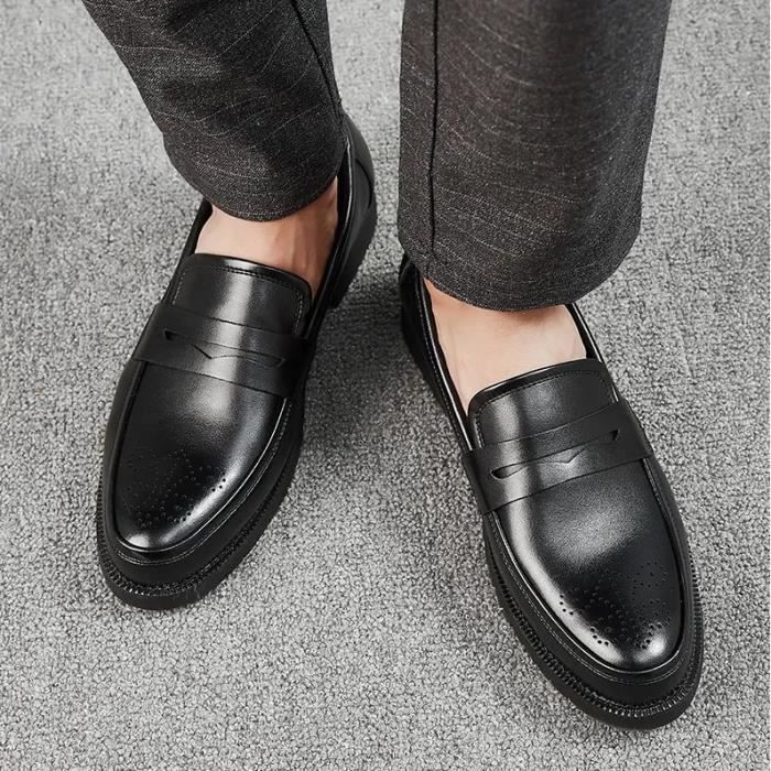 Mocassin homme noir, Chaussures homme cuir