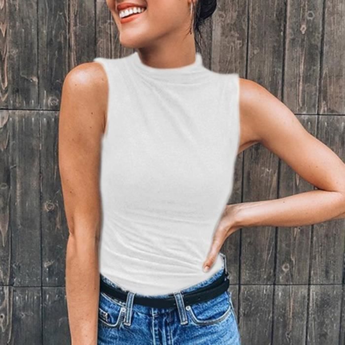 Chemisier Col Roulé Sans Manches Nygard Argenté Avec Paillettes – Taille M, Occasion