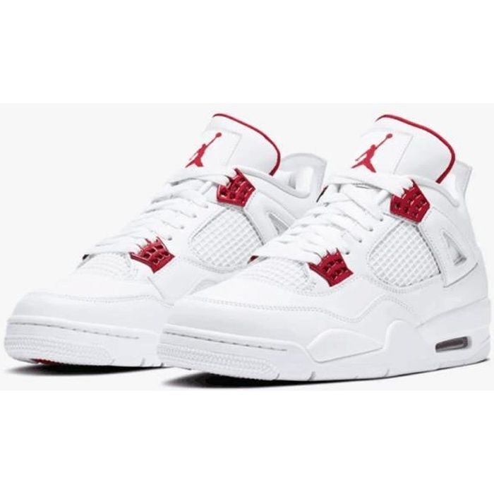 Airs Jordans 4 Retro Metallic Red Chaussures de Basket AJ4 Femme Homme Pas  Cher Blanche Blanc - Cdiscount Chaussures