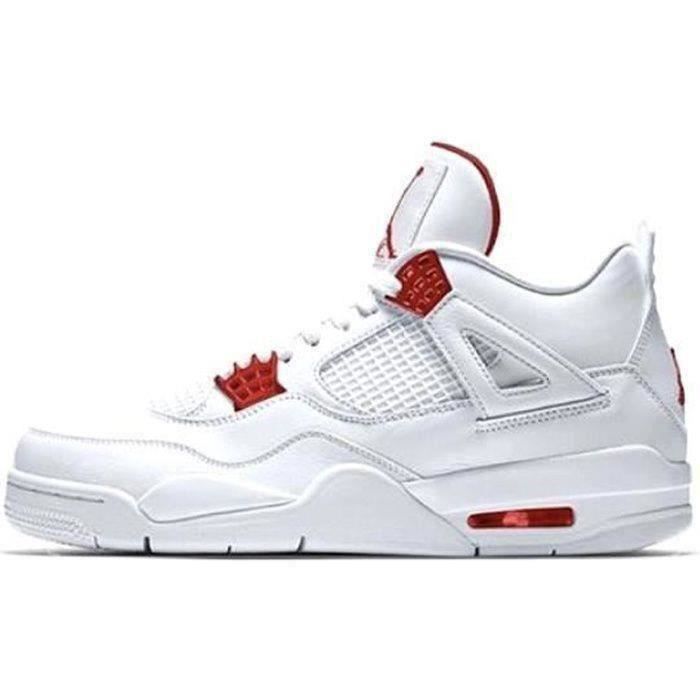 Airs Jordans 4 Retro Chaussures de Basket Pas Cher AJ4 pour Femme Homme  Blanc - Cdiscount Prêt-à-Porter