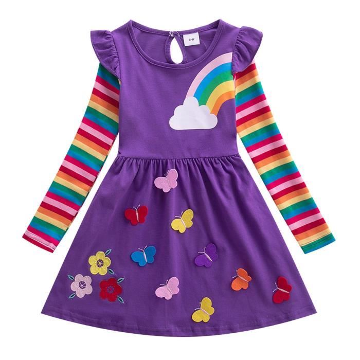 Rubies Gabbys Dollhouse Costume arc-en-ciel pour filles avec détails imprimés et bandeau avec oreilles pour carnaval, Noël, anniversaire, XXS (3-5