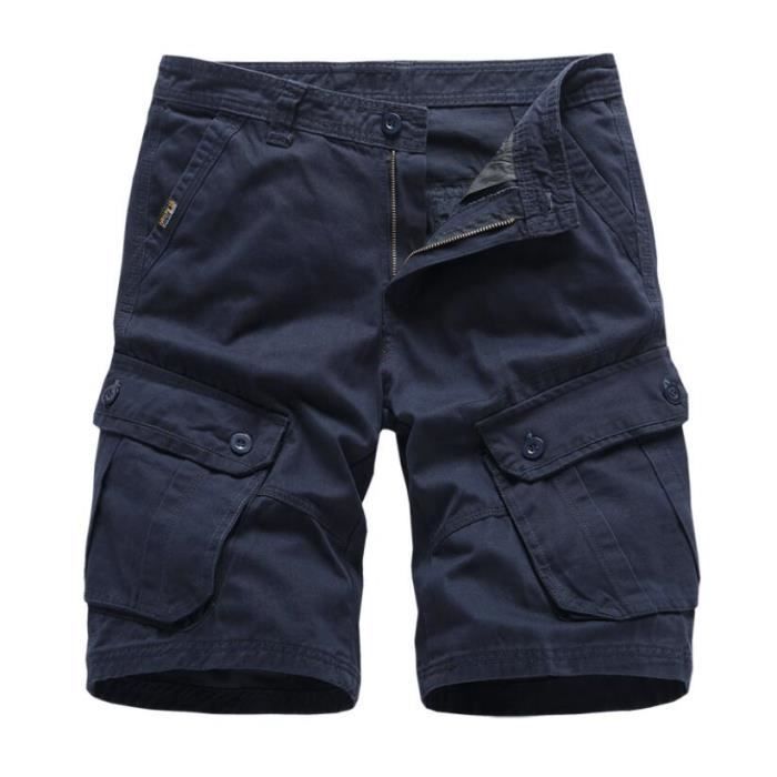 Shorts Homme Été Lin CMTOP - Léger, Respirant, Cordon Serrage, Pour Plage Et Ville