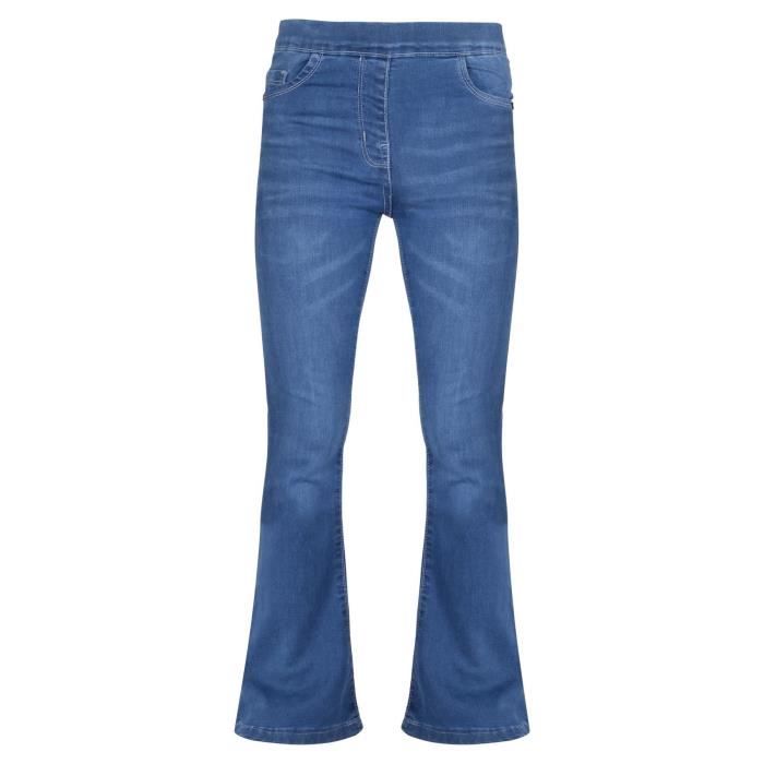 Jean Fille Trompette Extensible Pantalon Denim Évasé à Pattes D'Éléphant Déchiré Casual Avec Poches Pour Enfants