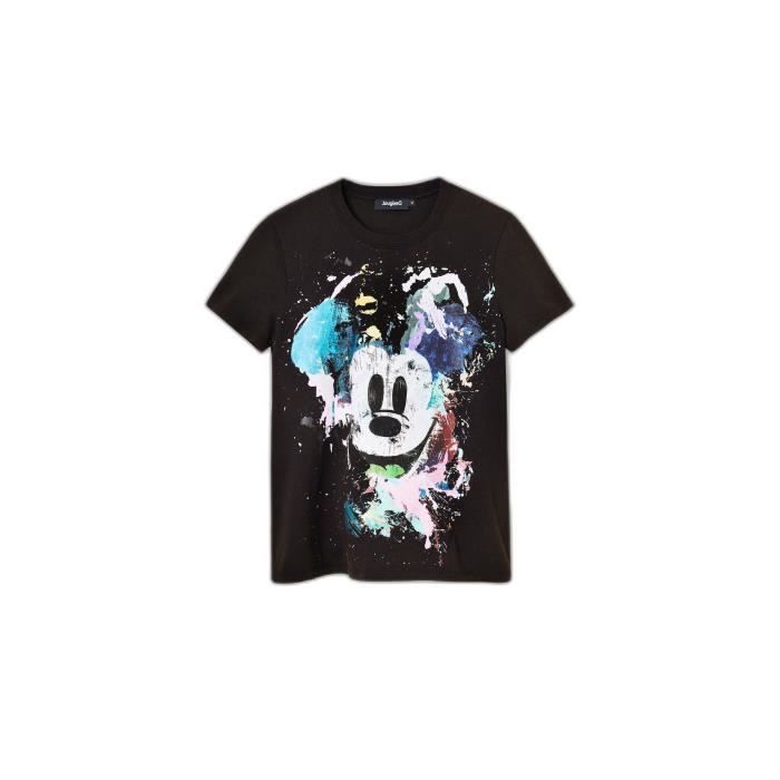 T-shirt femme Desigual Mickey Crash - noir - XS