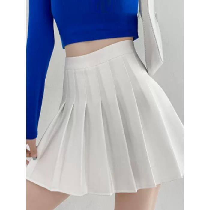 Shorts d'été pour femmes 2024 à taille haute élastique avec volants plissés, mini-jupes à imprimé floral coupe trapèze, jupe courte décontractée de plage (imprimé léopard, XS