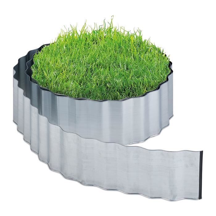 Bordure de jardin en fer RELAXDAYS - 12m de long - Blanc - Délimitez vos espaces verts