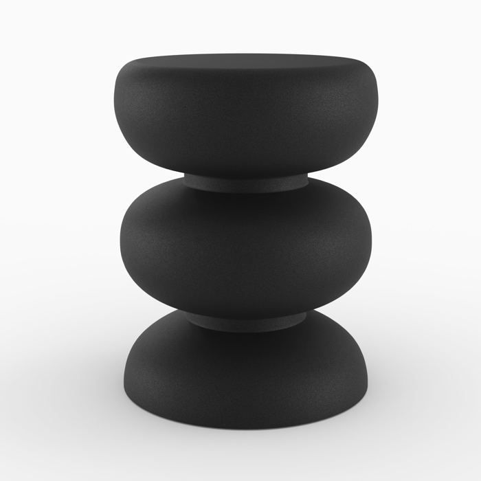 Table dappoint ronde en métal noir D35 cm - Cléo - Maison Pavane