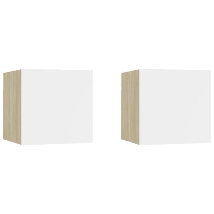 Buffets 2 pcs Chêne Sonoma 30x30x70 cm Bois d