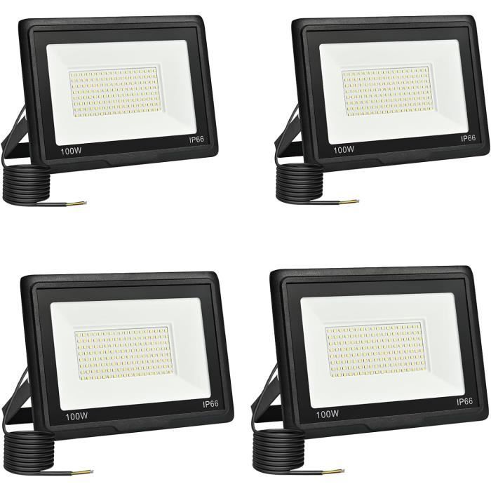 Projecteur LED Extérieur 100W 6500K Blanc Froid - 10000LM, IP66, Pour Jardin Et Garage