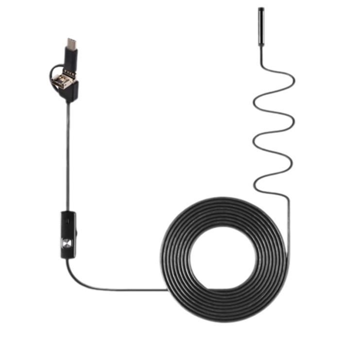 CaméRa D'Inspection D'Endoscope Industriel 3-En-1 pour Endoscopes IntéGré 6 LED IP67 Etanche Endoscope USB Type-C pour Smartphones