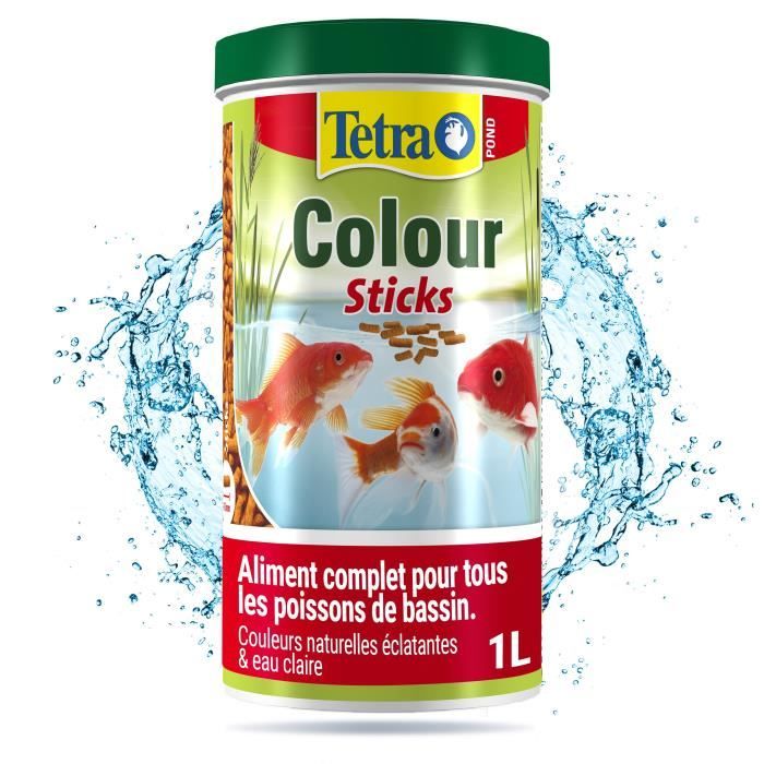 Aliment en sticks - TETRA - Pond Colour Sticks 1 L - Renforce couleurs rouge/orange/jaune - Vitamine C - Poissons de bassin
