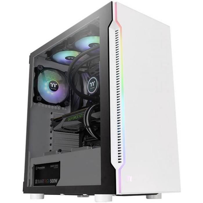 Boitier Pc Blanc Thermaltake H0 Tg Snow Rgb Ca 1m3 00m6wn 00 Tour Midi 1 Pc S Cdiscount Informatique
