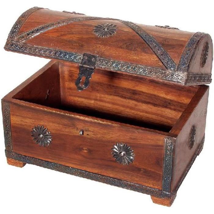 Forziere Del Pirata In Legno - Cassetta Tesoro Con Serratura, Decorativa E Funzionale - Foto 8