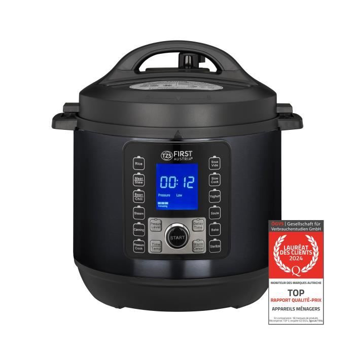 Multicuiseur - TZS FIRST AUSTRIA - 6L - 1000W - 12 programmes - Acier inoxydable - Tzs first austria
