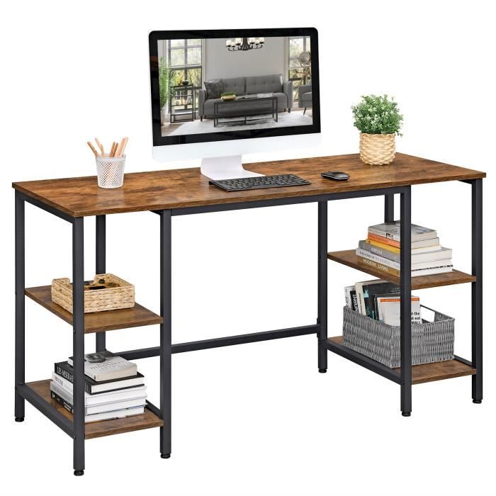 Vasagle Bureau Informatique 137 X 55 X 75 Cm Avec 4 Etageres Grand Dessus Style Industriel Marron Rustique Et Noir Lwd54x Achat Vente Bureau Vasagle Bureau Informatique Soldes Sur Cdiscount Des Le 20 Janvier Cdiscount