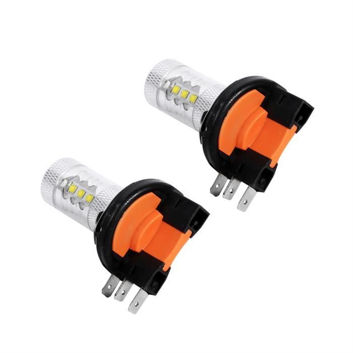 2 pièces 80W H15 ampoules LED ampoules de phare de voiture blanche LED feux de jour lampe de remplacement d'ampoule