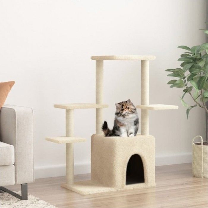 vidaXL Arbre à chat avec griffoirs en sisal crème 975 cm 172049