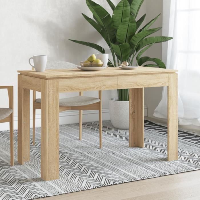 PromoTable de cuisine LMT - Table de salle à manger Chêne sonoma 120 x 60 x 76 cm Aggloméré 25Kg