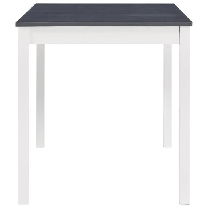 table de salle à manger blanc et gris 140 x 70 x 73 cm pin - yosoo - 0f060n01283400