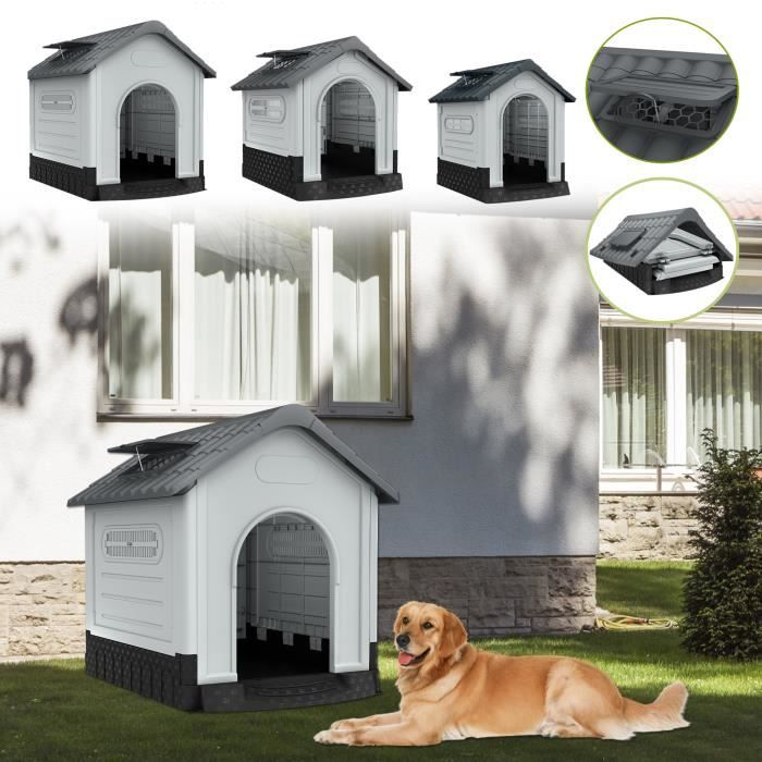 Comparer les prix de YRHOME Niche pour animaux domestiques Caverne pour chiens Maison pour animaux avec toit pour l'intérieur et l'extérieur 'M' model