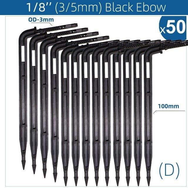 Suinga Lot De 50 Piquets Microtube Goutte à Goutte 45° - 3-4 Mm, Noir - Pour Système D'arrosage Automatique
