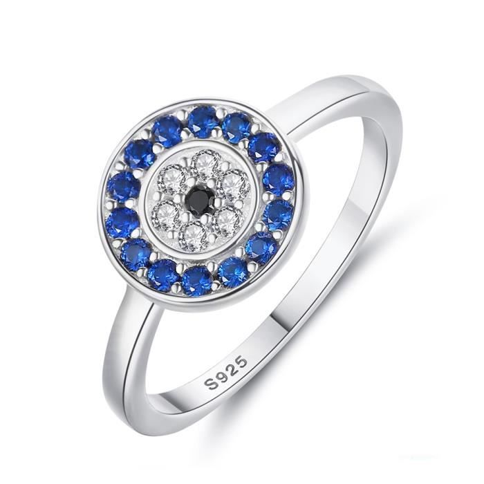 TONGZHE bague mauvais oeil en argent Sterling 925 pour femmes. bague de fiancailles de m White Gold Color 8 Achat Vente bracelet gourmette TONGZHE bague mauvais oeil e Femme Argent Argente Cd