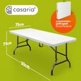 CASARIA® Table de camping pliante plastique rectangulaire table de jardin pique-nique 8 personnes intérieur extérieur-1