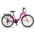 Licorne Bike Stella Premium City Bike 24,26 et 28 pouces – Vélo hollandais, Garçon [Rose, 24]-1
