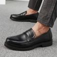 MOCASSIN Homme - Chaussures en cuir de tempérament d'affaires de mode - noir HB™-1