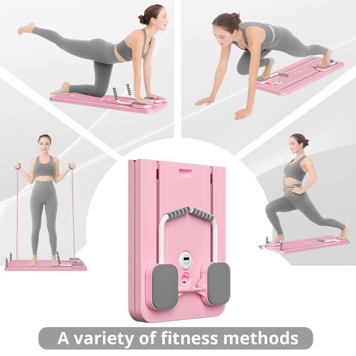 Planche Pilates Multifonction 5 En 1 Coulissante Violette - Marque HealSmart - Pour Entraînement à Domicile