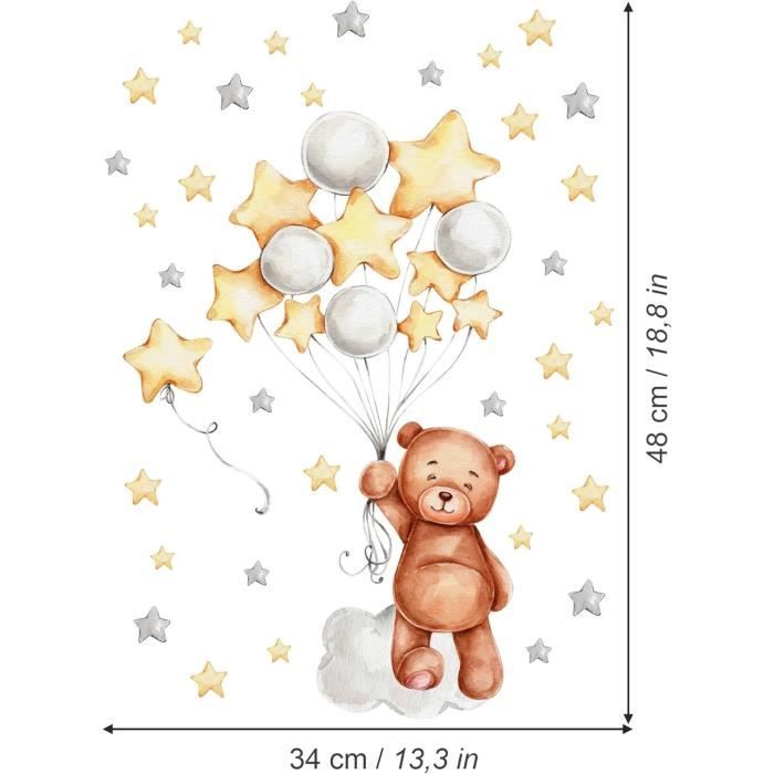 Stickers Muraux | Sticker Mural Autocollant - OURSON SUR SON BATEAU - Stickers Adhésifs