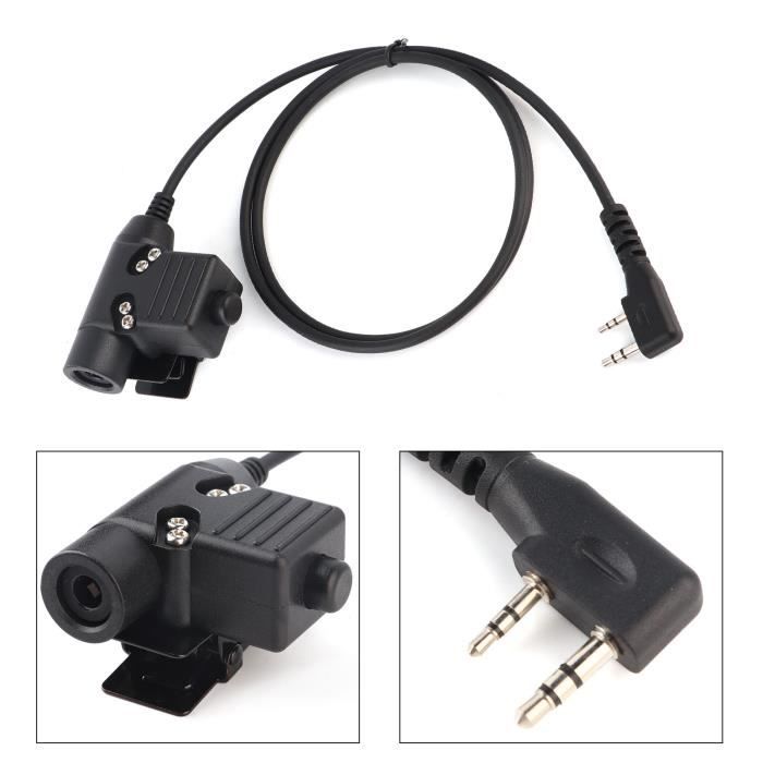 EJ.life Adaptateur PTT pour casque radio U94 PTT Finger Microphone pour